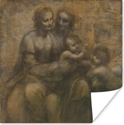 Produktbild von MuchoWow® Poster Maria mit Kind und die Heilige Anna - Leonardo da Vinci 30x30 cm - Wandposter - Printing
