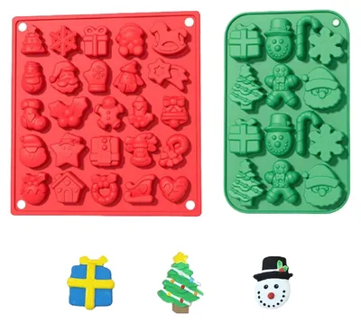 2er Set Weihnachts-Silikonformen, Schokoladenformen, Backformen