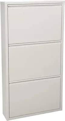 Imagen del producto de Armario para zapatos Silecomplaza, de metal, con 3 cajones, color blanco, 103 x 50 x 15 cm
