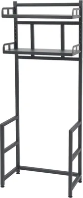 Image de Étagère de salle de bains, peu encombrante, solution de rangement durable, à 2 niveaux, noire