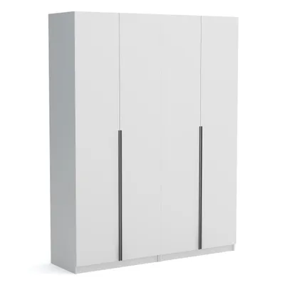 Produktbild von Kleiderschrank Pablo 180cm, weiss, Drehtürenschrank, Farbauswahl, 180x54x234 cm 4-türig