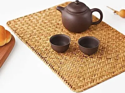 Produktbild von 6er Set, Rechteckige Tischsets aus Natürliche Seegras, 45 x 30 cm, Rattan Gewebte Platzsets für den Esstisch