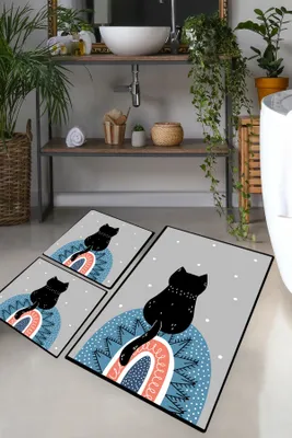 Image de Mijolnir, Waiten, ensemble de tapis de bain (3 pièces), multicolore, 100 % POLYESTER, 50 x 60 cm