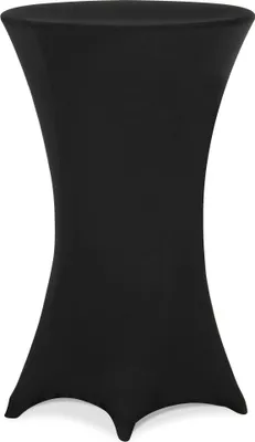 Image de Nappe de table basse noire, diamètre 60 cm, mélange polyester