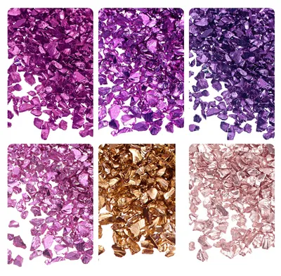 Glassplitter 6 Farben 1-4 mm glitzernd 28 g Rosa