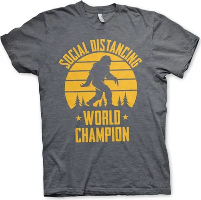 Produktbild von Social Distancing World Champion T-Shirt - Small - Dark-Heather