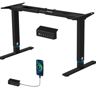 Elektrisches Stehpult-Gestell, Doppelmotor, höhenverstellbar 73-120 cm, schwarz
