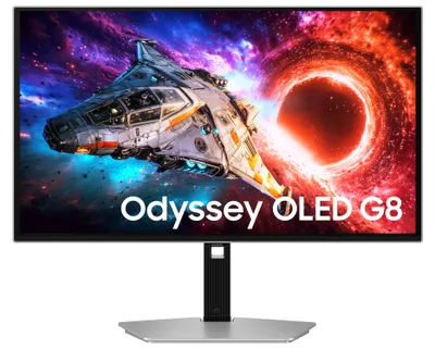 Produktbild von Samsung 27" Odyssey OLED G8 (G80SH) 4K UHD 240Hz Gaming Monitor, 68,6 cm (27"), 3840 x 2160 Pixel, 4K Ultra HD, OLED, 0,03 ms, Silber