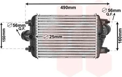 Produktbild von VAN WEZEL 74004081 Ladeluftkühler LLK für PORSCHE 911 (991) Turbo Intercooler