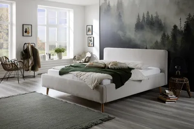 Produktbild von Polsterbett >Mattis< Liegefläche 180x200cm, Poso beige, Stellmaß: 201x105x218cm (BxHxT)
