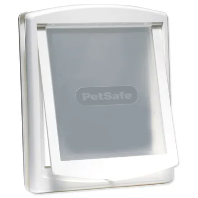 Zdjęcie produktu dla Plastikowe drzwiczki PetSafe z przezroczystą klapką, białe, wycięcie 37x31,4 cm