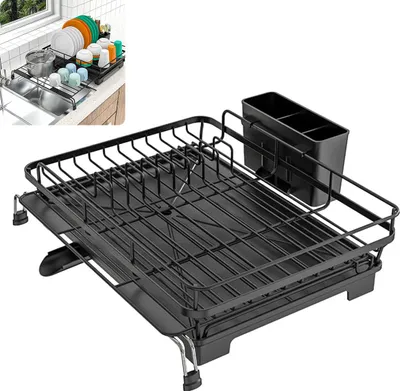Produktbild von Geschirrkörbe, Großer Abtropfständer,für Küchentheke und Spüle, Schneidebrett- und Besteckhalter und Abtropffläche,23*16*6inch