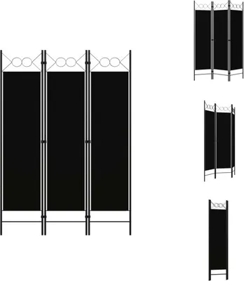 Produktbild von vidaXL 3-tlg. Raumteiler Schwarz 120 x 180 cm - Raumteiler