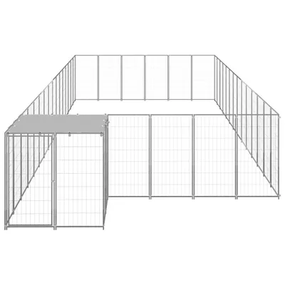 Image de vidaXL Chenil Argenté 26,62 m² Acier