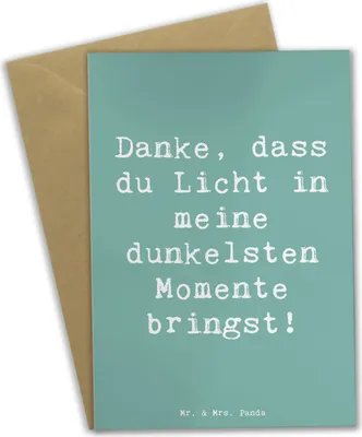 Produktbild von Mr. & Mrs. Panda Klappkarte Spruch Herztherapeut Licht - Meeresbrise - Geschenk, Geschenke, Therapeut, hochzeitskarten, glückwunschkarten, einladungskarten, liebevoll