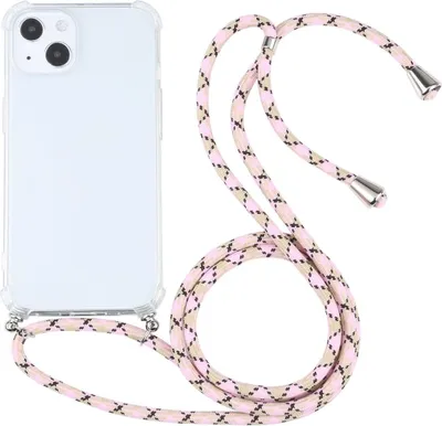 Produktbild von König Design Hülle kompatibel mit Apple iPhone 13 mini Kunststoff Handykette Cover - Case Handyhülle Rosa
