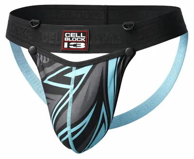 Immagine prodotto di CELLBLOCK 13 - Intimo da Uomo Sospensorio - Kennel Club Lightning Snap Off Jockstrap Turquoise - 1x Taglia XL