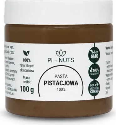 Produktbild von Pi-nuts Pistazienpaste 100% - ohne Zusatzstoffe - Pistaziencreme - ‎Pistazienmus aus geschälten Pistazienkernen - Zum Backen und Desserts - 100 g