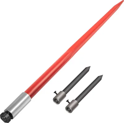 Produktbild von Heugabel 49" Ballengabel 3000 lbs Tragkraft, Ballenspitze Schnellwechsel-Vierkant-Heuballengabeln, rot beschichtete Ballengabeln, Ballenheugabel mit 2 Stabilisierungsspitzen