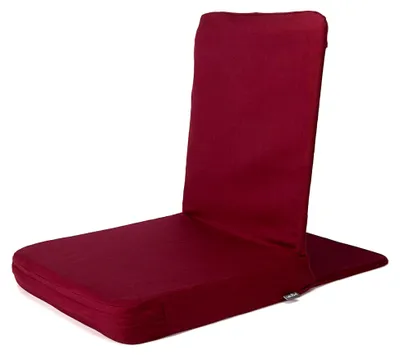 Produktbild von Mandir Bodenstuhl XL | Meditationsstuhl mit dickem Sitzkissen | Komfortabler Bodensessel mit gepolsterter Rückenlehne | Waschbarer Bezug | Ideal für Freizeit, Yoga & Meditation (Bordeaux)