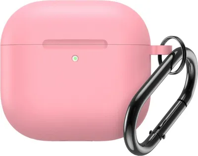 Image de Étui en silicone pour Airpods 4 avec mousqueton - rose