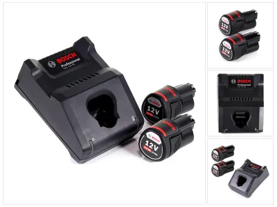 Immagine prodotto di Bosch GAL 12V-40 Caricabatterie rapido professionale per batterie da 12 V ( 1600A019R3 ) + 2x batteria da 3,0 Ah ( 1600A00X79 )