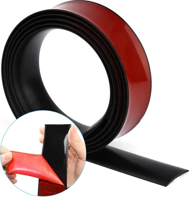 Obrázok produktu pre Zastavovač prievanu, tesniaci profil, vodotesný, samolepiaci, 5 cm široký, 1 m dlhý, čierny pre podlahové