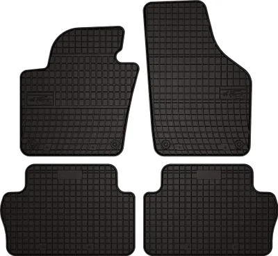 Obrázek produktu pro Gumové autokoberce pro na míru pro Volkswagen Sharan II (2010-2022, minivan) černé, sada 4 ks, s úchyty