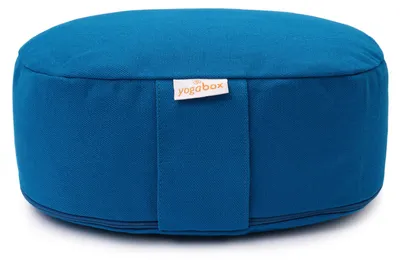 Produktbild von yogabox Yogilino® Reise Meditationskissen mini oval BASIC - petrol 26 x 21 x 9 cm Buchweizenschalen