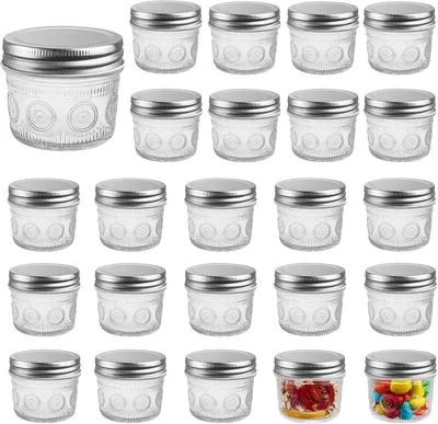 Imagen del producto de Juego de 24 recipientes de vidrio herméticos de 120 ml