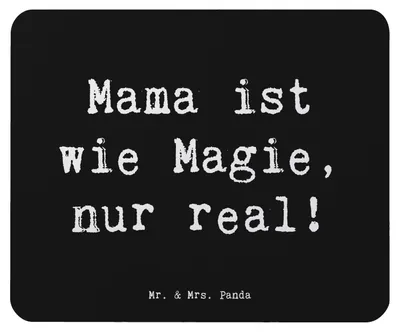 Produktbild von Mr. & Mrs. Panda Mouse Pad Spruch Magische Mama - Schwarz - Geschenk, Dankbarkeit, Fürsorge, Qualität, laptop mousepad, mausteppich, Verwandte, mousematte, Mutterschaft