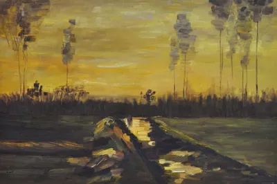 Zdjęcie produktu dla Vincent Van Gogh Art Print Obraz - Krajobraz o zmierzchu, 1885 (80 x 120 cm)
