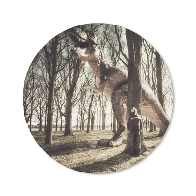 Produktbild von MuchoWow® Mauspad Mousepad Dinosaurier - Wald - Baum 30x30 cm - Mousepads - Maus Mat - Pad - Mausunterlage - Tischunterlage - Schreibtischmatten