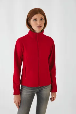 Produktbild von Damen Softshelljacke winddicht wasserabweisend mit hohem Kragen und Reißverschlusstaschen