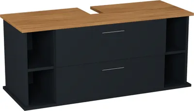 Produktbild von Garlivo Waschbeckenunterschrank GLA-120 Anthrazit mit Schubladen, Badezimmer Waschtischunterschrank hängend , Breite 120 cm, Soft-Close, Push-to-Open/ Tip-On