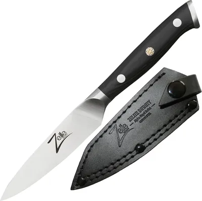 Image de Zelite Couteau Cuisine, Couteau d'Office en Acier Inoxydable, Kit Couteau Cuisine Professionnelle de 10,2 cm, Couteau de Chef Aiguisé, Couteau de type japonais, Couteaux de Cuisine Lame Ultra Tranchante