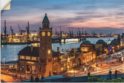 Produktbild von ARTland Wandbild, selbstklebend Landungsbrücken Hamburg Größe: 90x60 cm