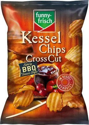 Image de funny frisch Kessel Chips Cross Cut Spicy BBQ végétarien 120g
