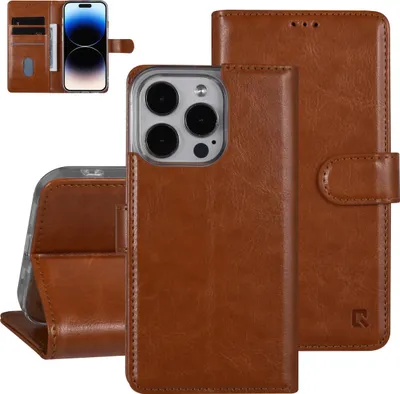 Immagine prodotto di UNIQ Accessory Custodia a libro per iPhone 14 Pro - Portacarte per 3 carte - Chiusura magnetica - Marrone chiaro