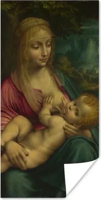 Produktbild von MuchoWow® Poster Die Jungfrau mit dem Kind - Leonardo da Vinci 20x40 cm - Plakat - Foto