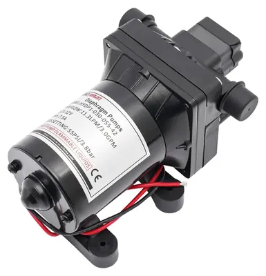 Image de Pompe à eau - Pompe à membrane - 12 V - Auto-amorçante - Électrique - Transfert d'eau - Pour l'agriculture et la maison - Résistante à la corrosion - Noire