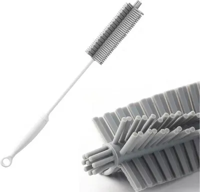 Productafbeelding van Lange Siliconen Flessenborstel 32 cm - Vaatwasserbestendig & Flexibel voor Flessen en Glazen
