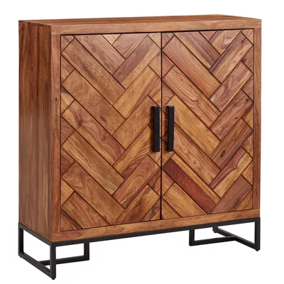 Produktbild von WOHNLING Schuhschrank Sheesham Massivholz 100x105x40 cm Schuhregal Geschlossen Schuhkommode Flurschrank mit Ablage Schuhaufbewahrung Flurkommode