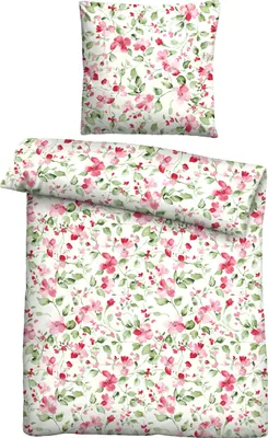Produktbild von Castell Bettwäsche pink-grün 1x 135x200 cm + 1x 80x80 cm
