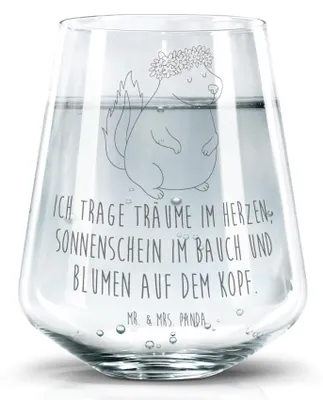 Produktbild von Mr. & Mrs. Panda Glas Stinktier Mädchen - Transparent - Geschenk, Raubtier, Wasserglas, Trinkglas, Skunk, Wasserbecher, Wildtier, Becherglas, Tumbler, Namaste, Yoga