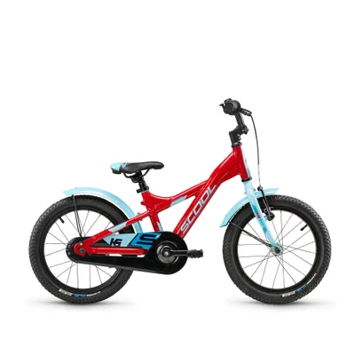 Produktbild von 16 Zoll Kinderfahrrad, 1-Gang, Kinderfahrrad, S’COOL XXlite, ab ca. 4–6 Jahre, 100–115 cm, Rot/Hellblau