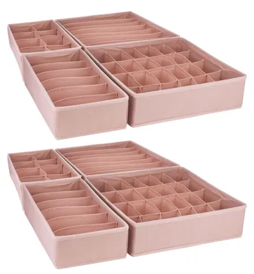 Schubladen-Organizer, 8 Fächer, faltbar, altrosa, für Kleiderschrank