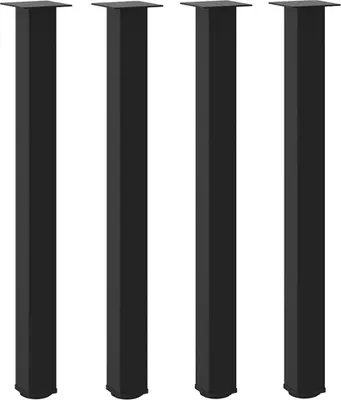 Image de vidaXL Pieds de table de bar 4 pcs. noir 100-102 cm acier