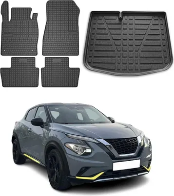 Immagine prodotto di Set tappetini e fodera bagagliaio per Nissan Juke 2019-2025 in gomma TPE nero 5x