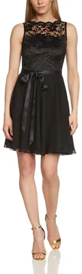 Produktbild von Swing Damen Cocktail Kleid mit floraler Spitze, Gr. 38, Schwarz (schwarz 1010)